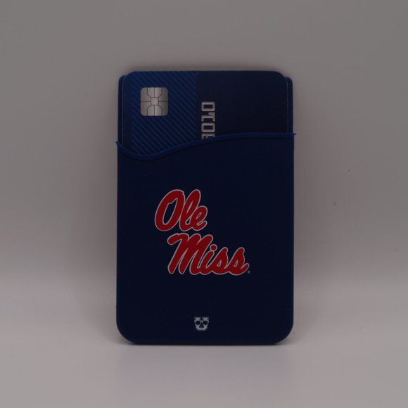 Ole Miss Rebels Silicone Stick On Phone Wallet Card Holder - Picture 3 of 5